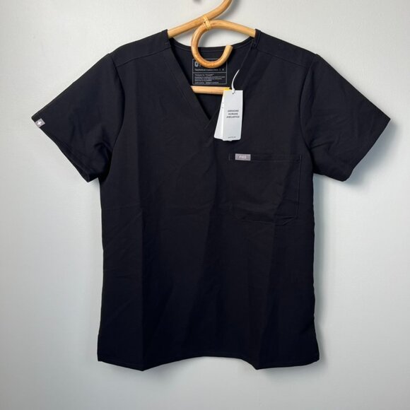 Figs Catarina One-Pocket Scrub Top Black Women's Small NWT - Picture 3 of 9